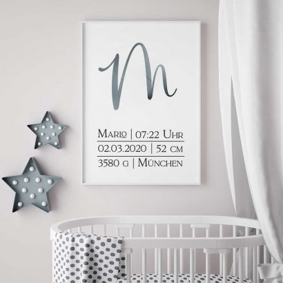 Poster zur Geburt personalisiert