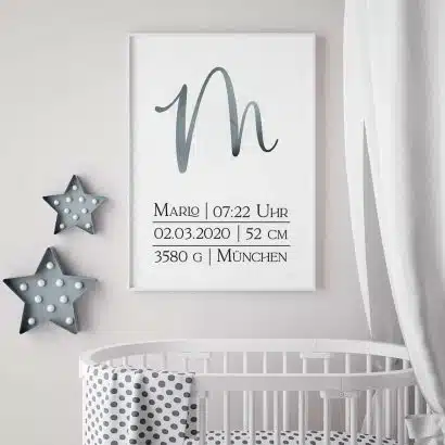 Poster zur Geburt personalisiert