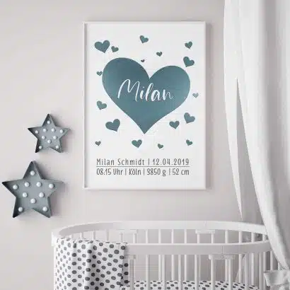 Poster zur Geburt personalisiert
