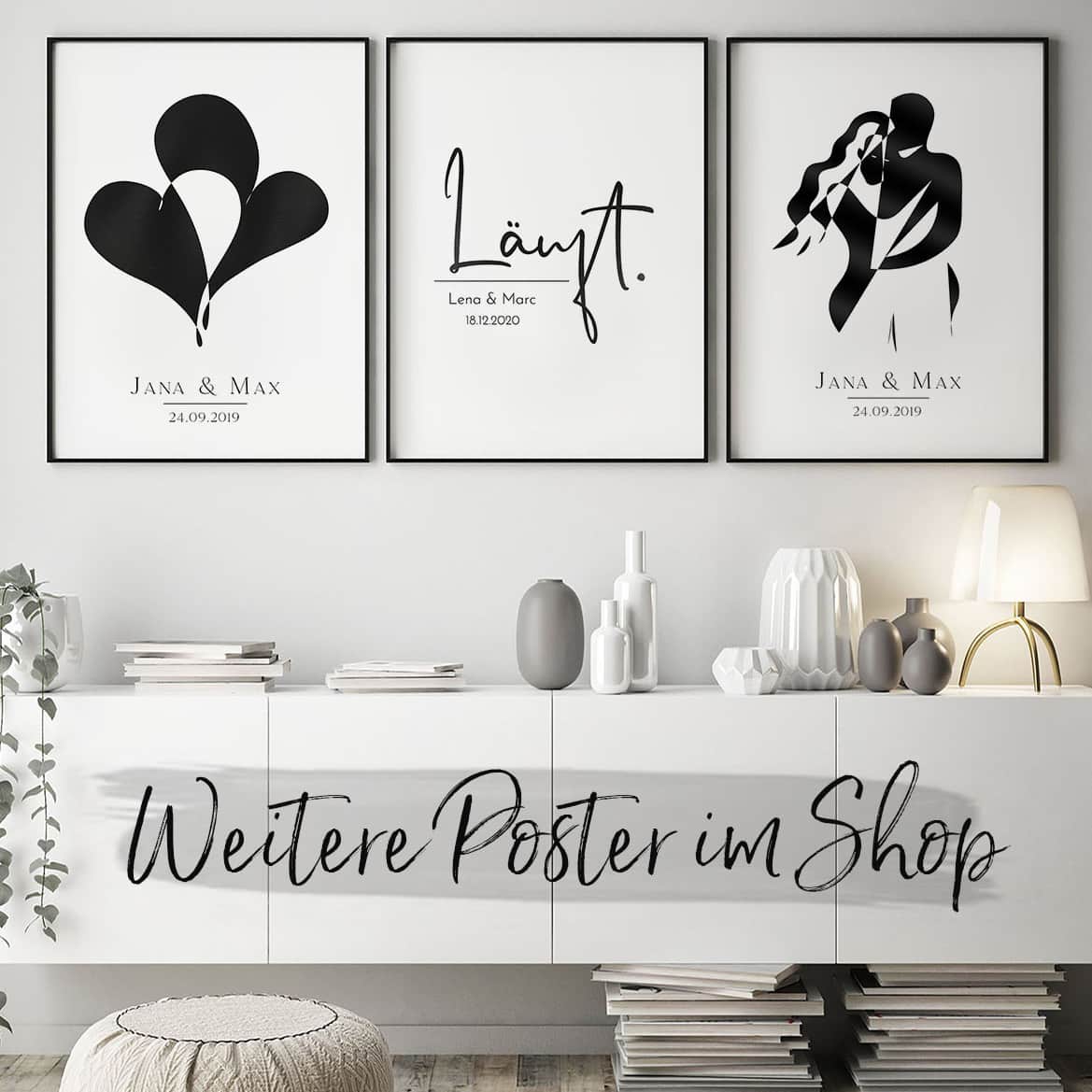 Poster zur Hochzeit personalisiert