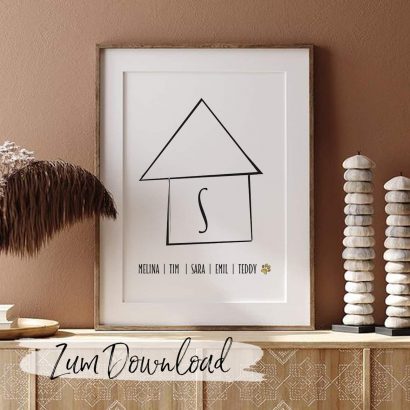 Poster personalisiert Familie zum Ausdrucken
