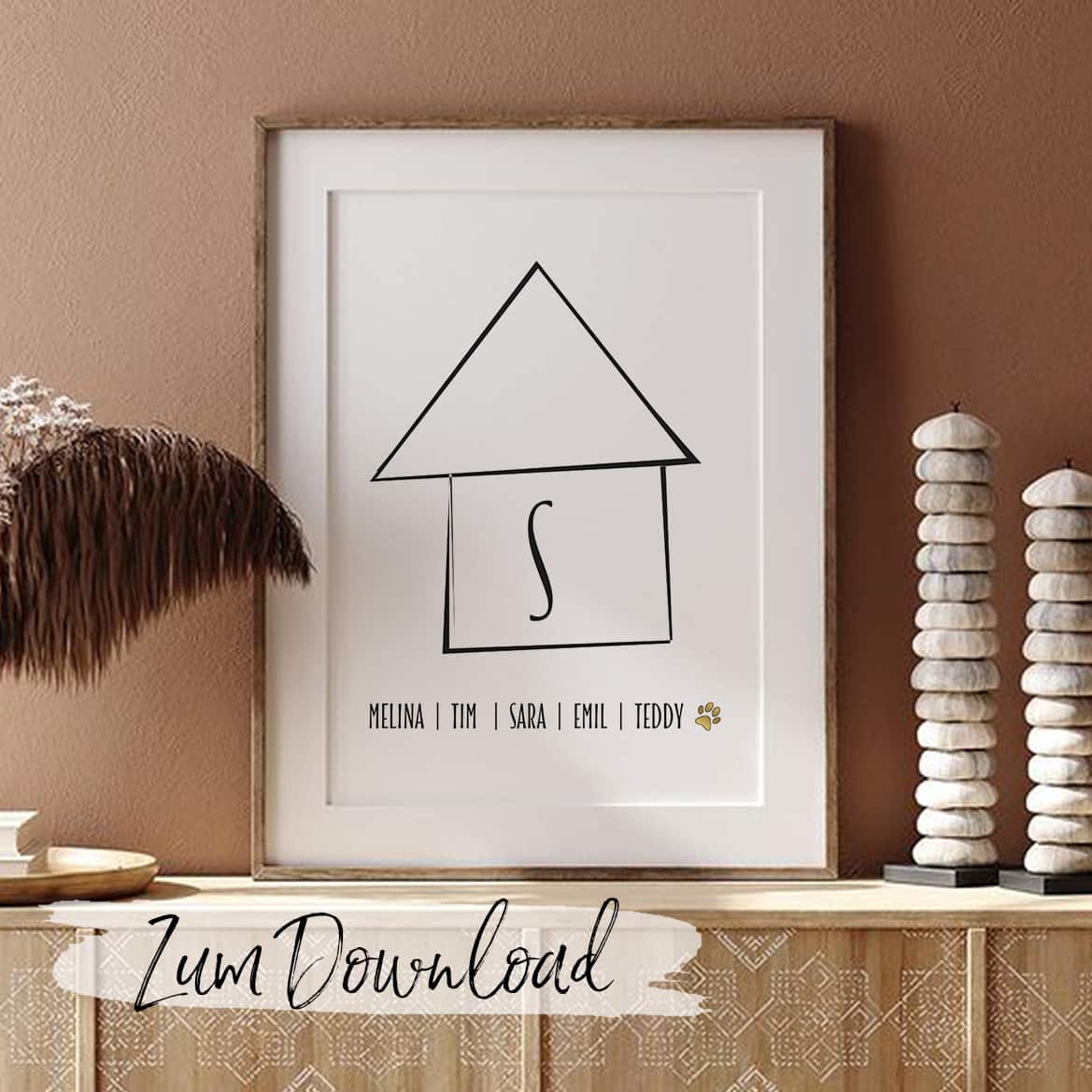 Poster personalisiert Familie zum Ausdrucken