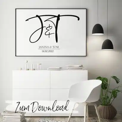 Poster personalisiert Hochzeit zum Ausdrucken