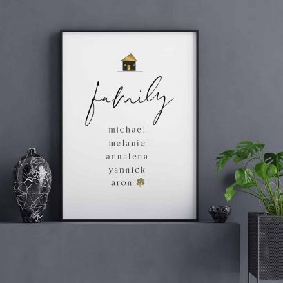 Poster Familie personalisiert