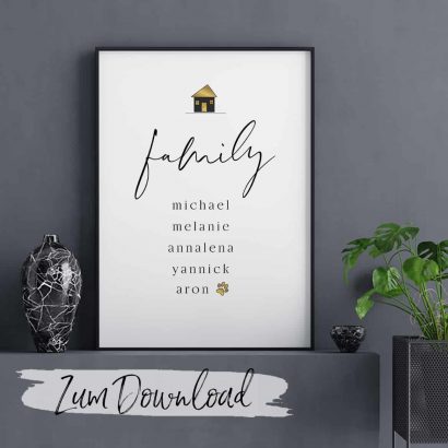 Poster personalisiert Familie zum Ausdrucken
