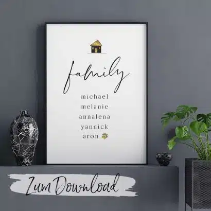 Poster personalisiert Familie zum Ausdrucken