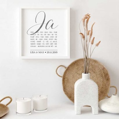 Poster zur Hochzeit personalisiert