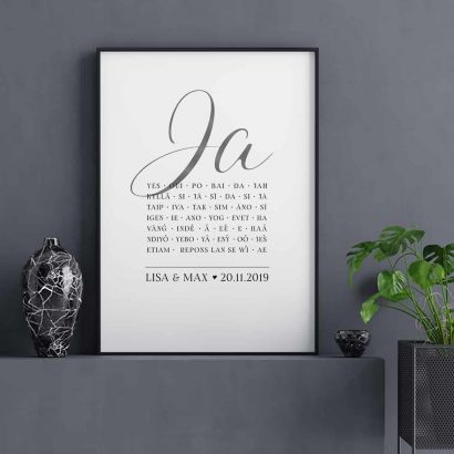 Poster zur Hochzeit personalisiert