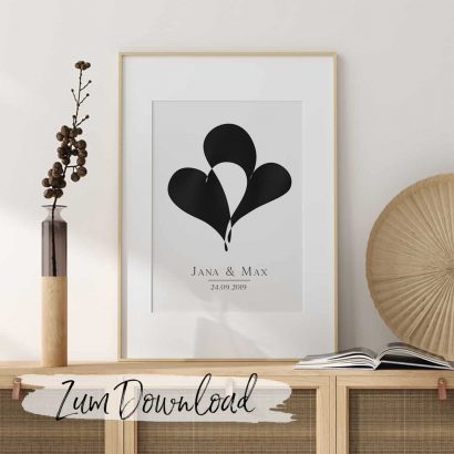 Poster personalisiert Hochzeit zum Ausdrucken
