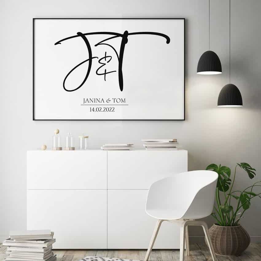 Poster zur Hochzeit personalisiert
